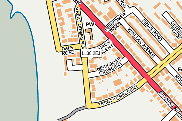 LL30 2EJ map - OS OpenMap – Local (Ordnance Survey)