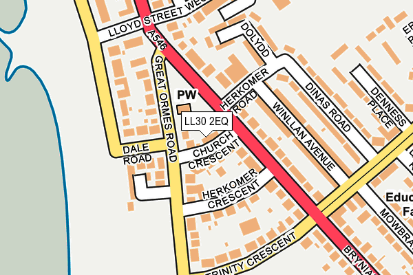LL30 2EQ map - OS OpenMap – Local (Ordnance Survey)
