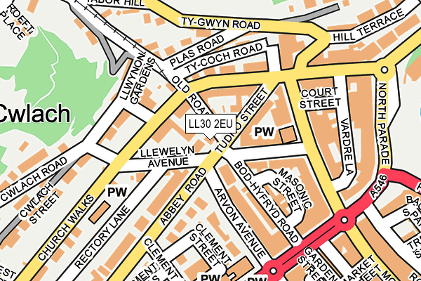 LL30 2EU map - OS OpenMap – Local (Ordnance Survey)