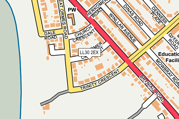 LL30 2EX map - OS OpenMap – Local (Ordnance Survey)