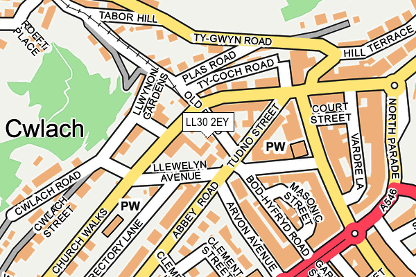 LL30 2EY map - OS OpenMap – Local (Ordnance Survey)