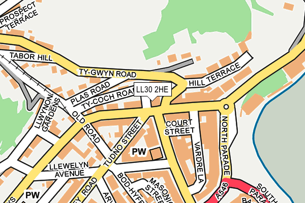 LL30 2HE map - OS OpenMap – Local (Ordnance Survey)