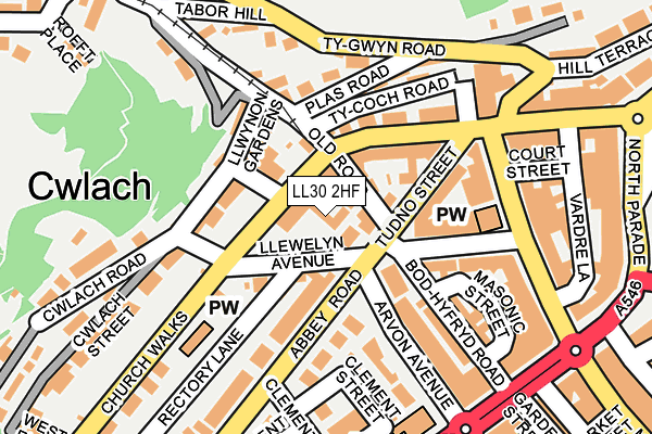 LL30 2HF map - OS OpenMap – Local (Ordnance Survey)