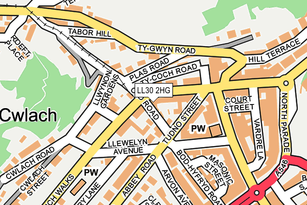 LL30 2HG map - OS OpenMap – Local (Ordnance Survey)