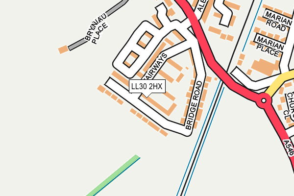 LL30 2HX map - OS OpenMap – Local (Ordnance Survey)