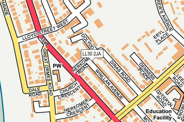 LL30 2JA map - OS OpenMap – Local (Ordnance Survey)