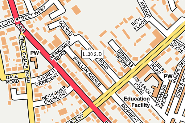 LL30 2JD map - OS OpenMap – Local (Ordnance Survey)