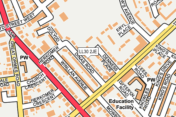 LL30 2JE map - OS OpenMap – Local (Ordnance Survey)