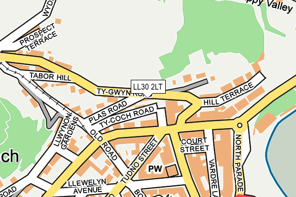 LL30 2LT map - OS OpenMap – Local (Ordnance Survey)
