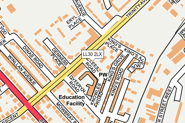 LL30 2LX map - OS OpenMap – Local (Ordnance Survey)