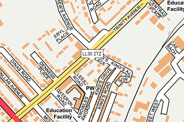 LL30 2TZ map - OS OpenMap – Local (Ordnance Survey)