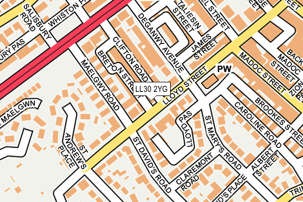 LL30 2YG map - OS OpenMap – Local (Ordnance Survey)