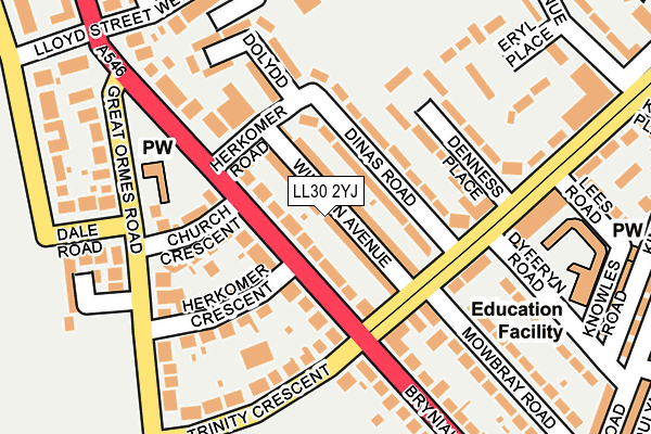 LL30 2YJ map - OS OpenMap – Local (Ordnance Survey)