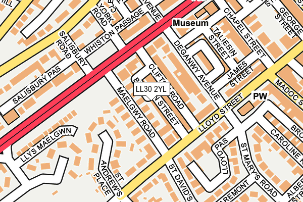 LL30 2YL map - OS OpenMap – Local (Ordnance Survey)
