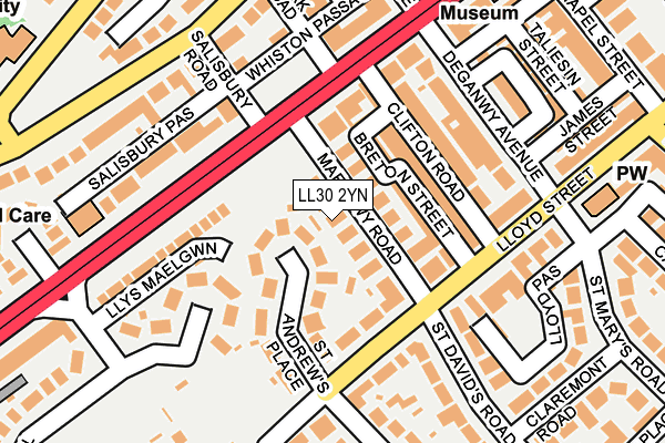 LL30 2YN map - OS OpenMap – Local (Ordnance Survey)