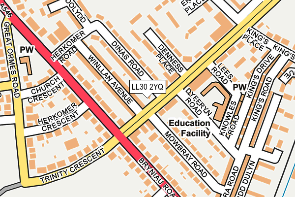 LL30 2YQ map - OS OpenMap – Local (Ordnance Survey)