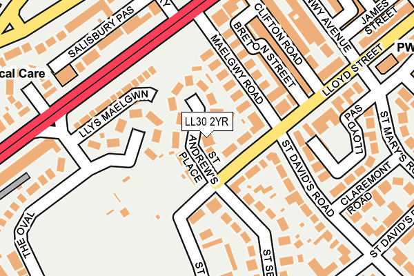 LL30 2YR map - OS OpenMap – Local (Ordnance Survey)