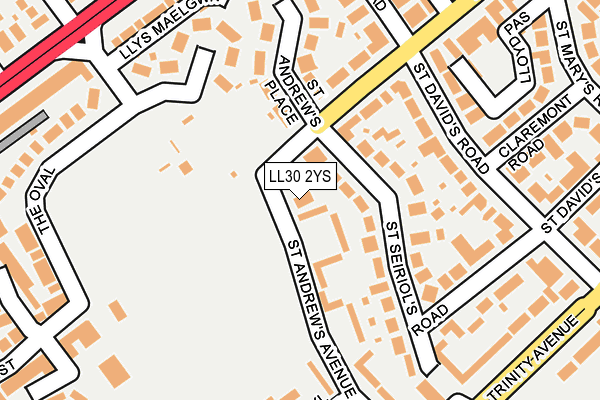 LL30 2YS map - OS OpenMap – Local (Ordnance Survey)