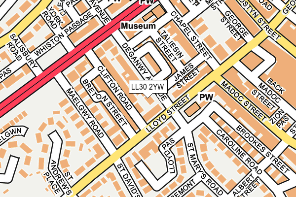 LL30 2YW map - OS OpenMap – Local (Ordnance Survey)