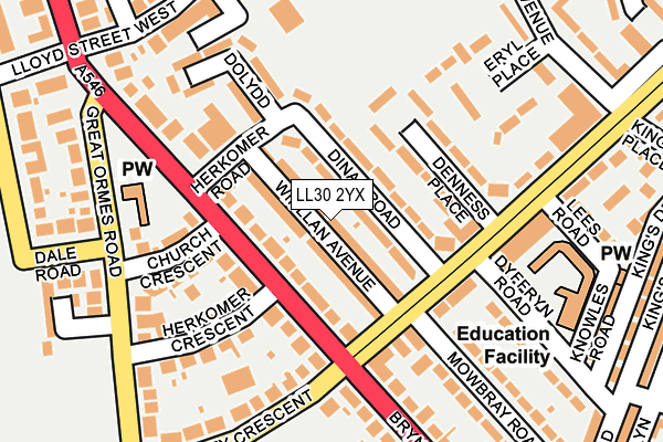 LL30 2YX map - OS OpenMap – Local (Ordnance Survey)