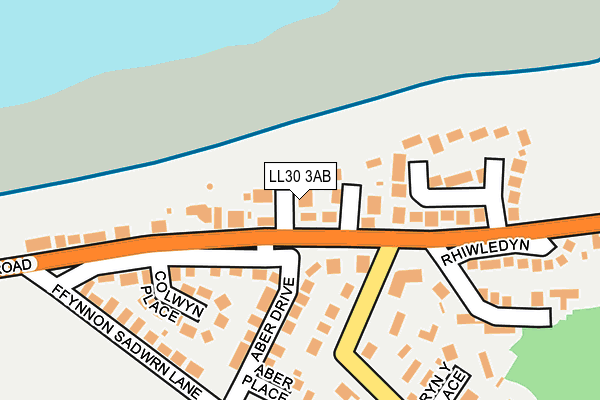 LL30 3AB map - OS OpenMap – Local (Ordnance Survey)