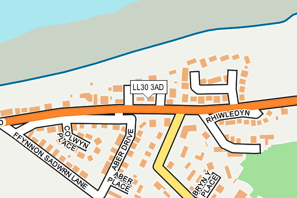 LL30 3AD map - OS OpenMap – Local (Ordnance Survey)