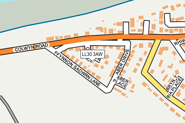 LL30 3AW map - OS OpenMap – Local (Ordnance Survey)