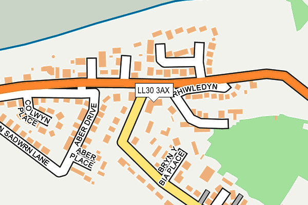 LL30 3AX map - OS OpenMap – Local (Ordnance Survey)