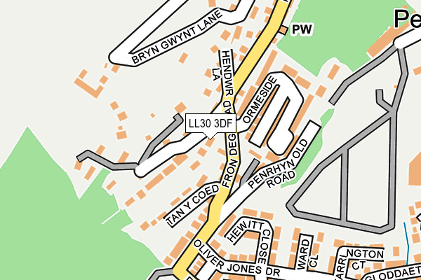 LL30 3DF map - OS OpenMap – Local (Ordnance Survey)