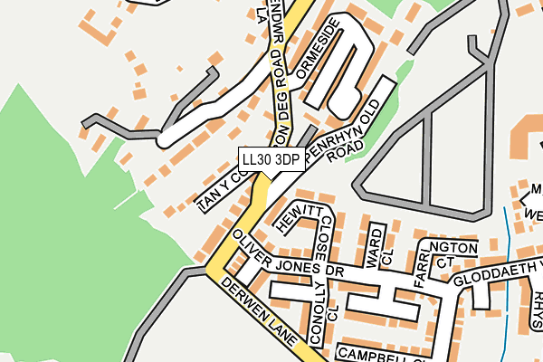 LL30 3DP map - OS OpenMap – Local (Ordnance Survey)