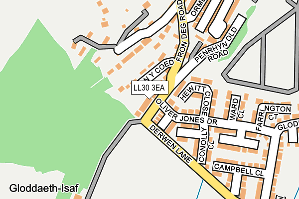 LL30 3EA map - OS OpenMap – Local (Ordnance Survey)