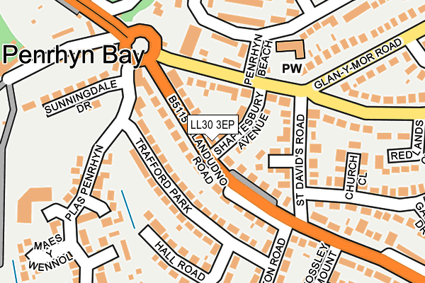 LL30 3EP map - OS OpenMap – Local (Ordnance Survey)