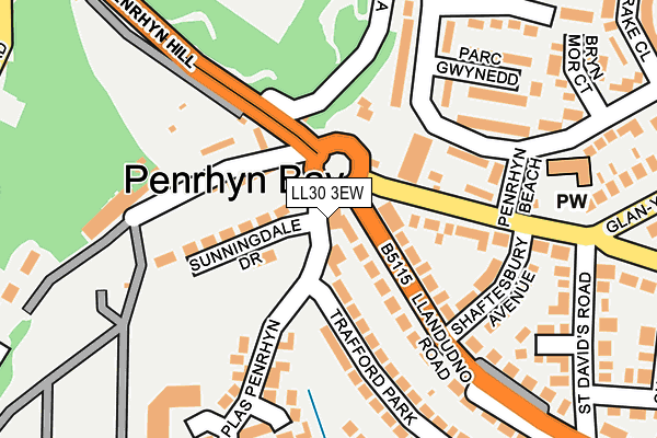 LL30 3EW map - OS OpenMap – Local (Ordnance Survey)