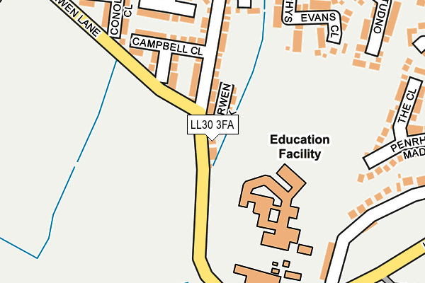 LL30 3FA map - OS OpenMap – Local (Ordnance Survey)