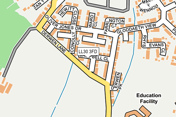 LL30 3FD map - OS OpenMap – Local (Ordnance Survey)