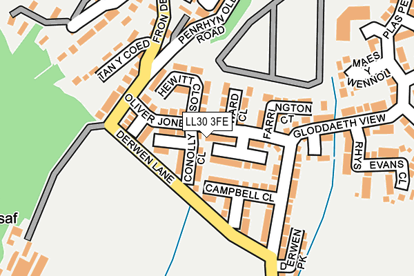 LL30 3FE map - OS OpenMap – Local (Ordnance Survey)
