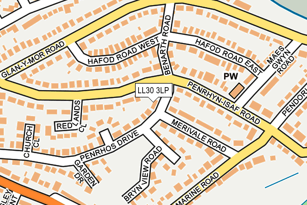 LL30 3LP map - OS OpenMap – Local (Ordnance Survey)