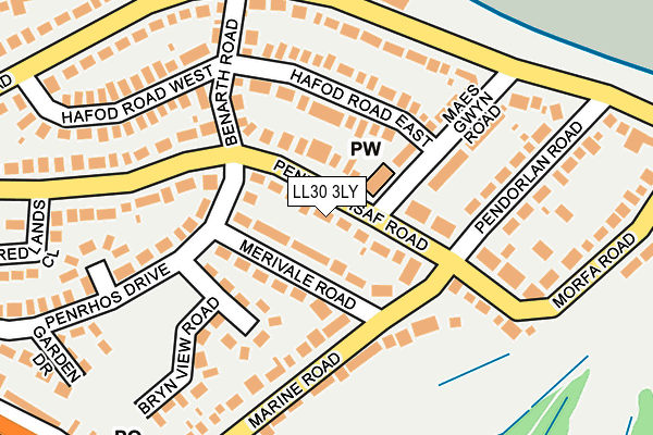 LL30 3LY map - OS OpenMap – Local (Ordnance Survey)