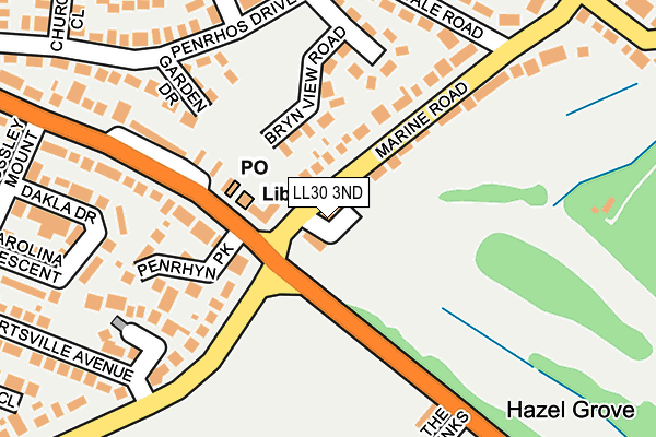 LL30 3ND map - OS OpenMap – Local (Ordnance Survey)