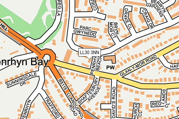 LL30 3NN map - OS OpenMap – Local (Ordnance Survey)