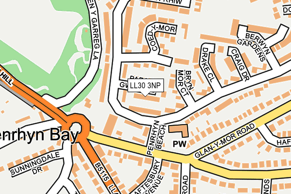 LL30 3NP map - OS OpenMap – Local (Ordnance Survey)