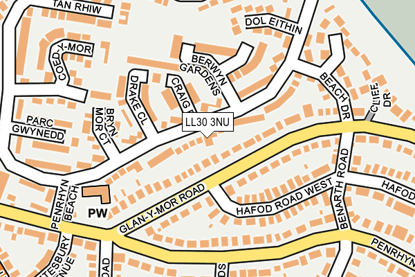 LL30 3NU map - OS OpenMap – Local (Ordnance Survey)