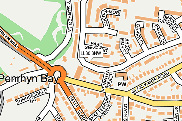 LL30 3NW map - OS OpenMap – Local (Ordnance Survey)
