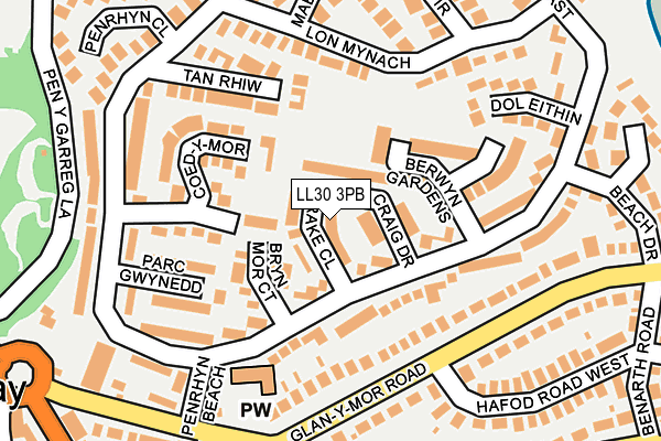 LL30 3PB map - OS OpenMap – Local (Ordnance Survey)