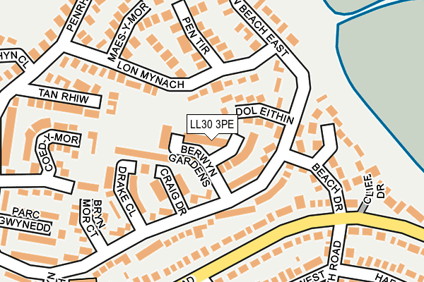 LL30 3PE map - OS OpenMap – Local (Ordnance Survey)