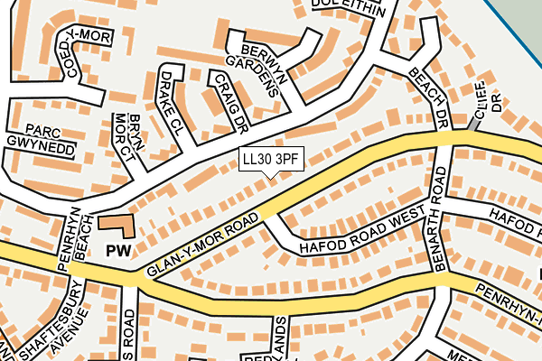 LL30 3PF map - OS OpenMap – Local (Ordnance Survey)