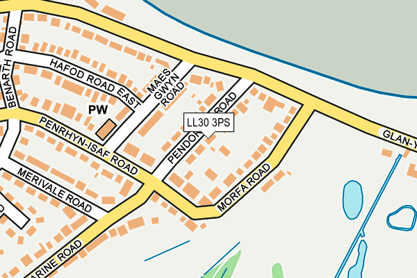 LL30 3PS map - OS OpenMap – Local (Ordnance Survey)