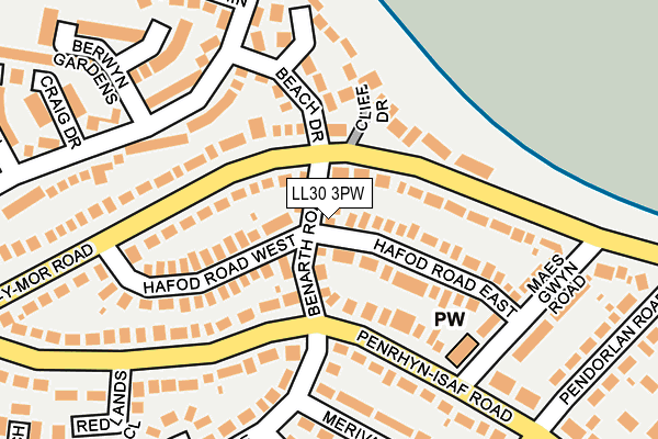 LL30 3PW map - OS OpenMap – Local (Ordnance Survey)
