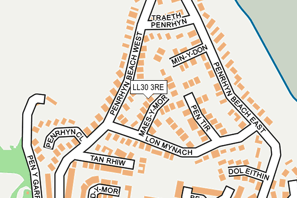 LL30 3RE map - OS OpenMap – Local (Ordnance Survey)