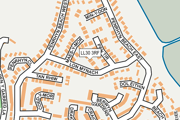 LL30 3RF map - OS OpenMap – Local (Ordnance Survey)